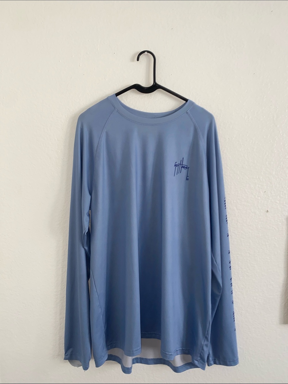 Guy Harvey Light Blue Performance Top with Script Logo